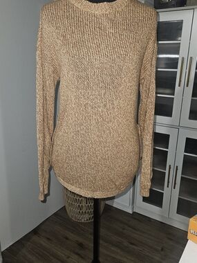 Cake Camel Crewneck Ribbed Knit Sweater